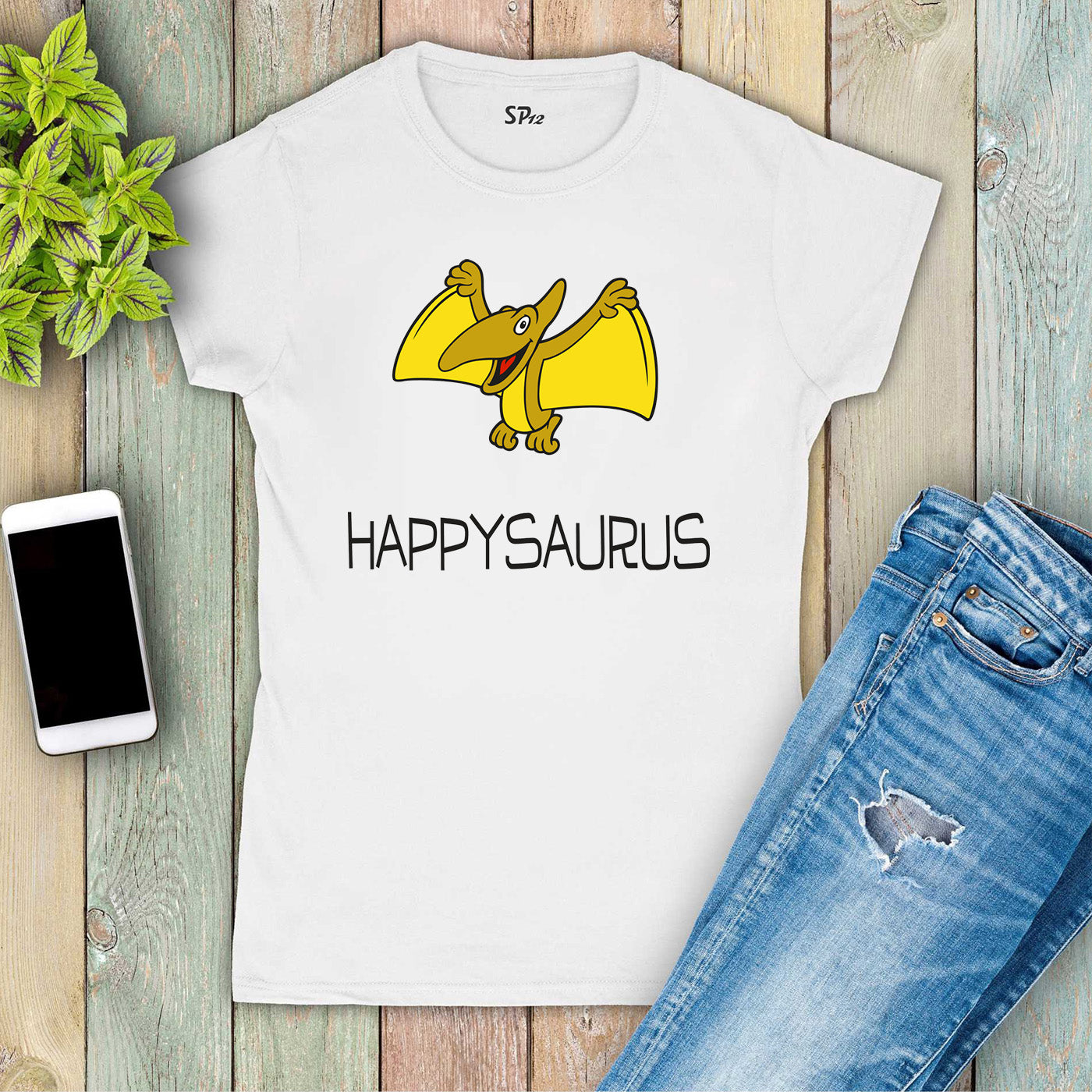 Dinosaur Happysaurus Graphic Women T Shirt