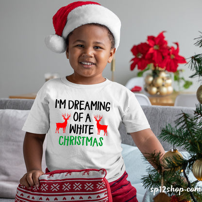 Dreaming a White Christmas Family Kids T-Shirt Tee