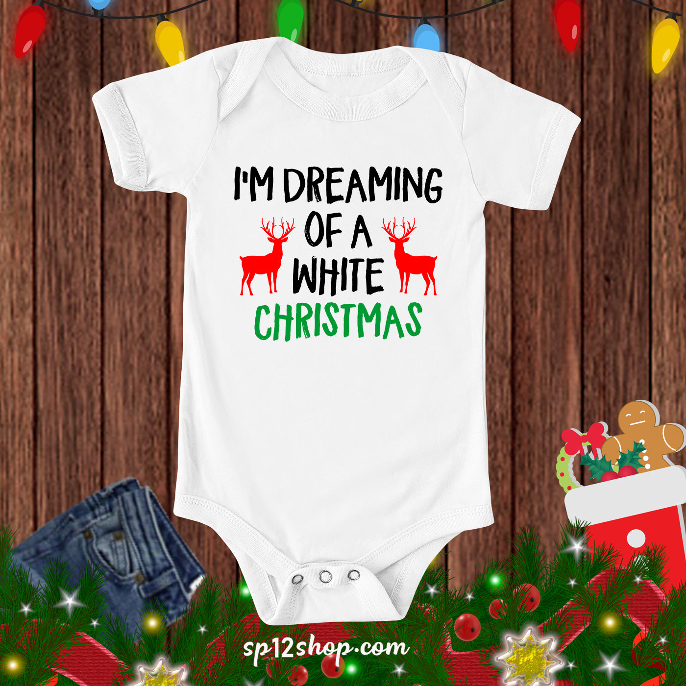 Dreaming a White Christmas Baby Bodysuit