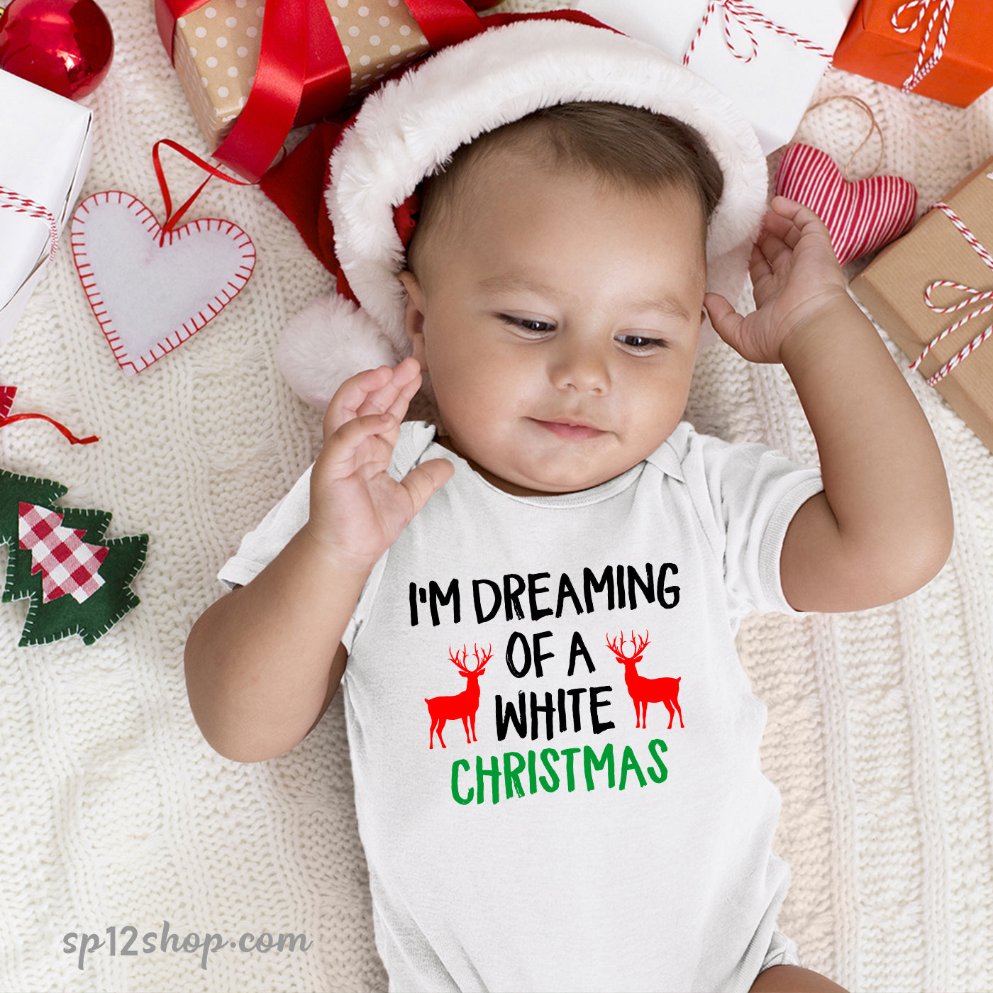 Dreaming a White Christmas Baby Bodysuit