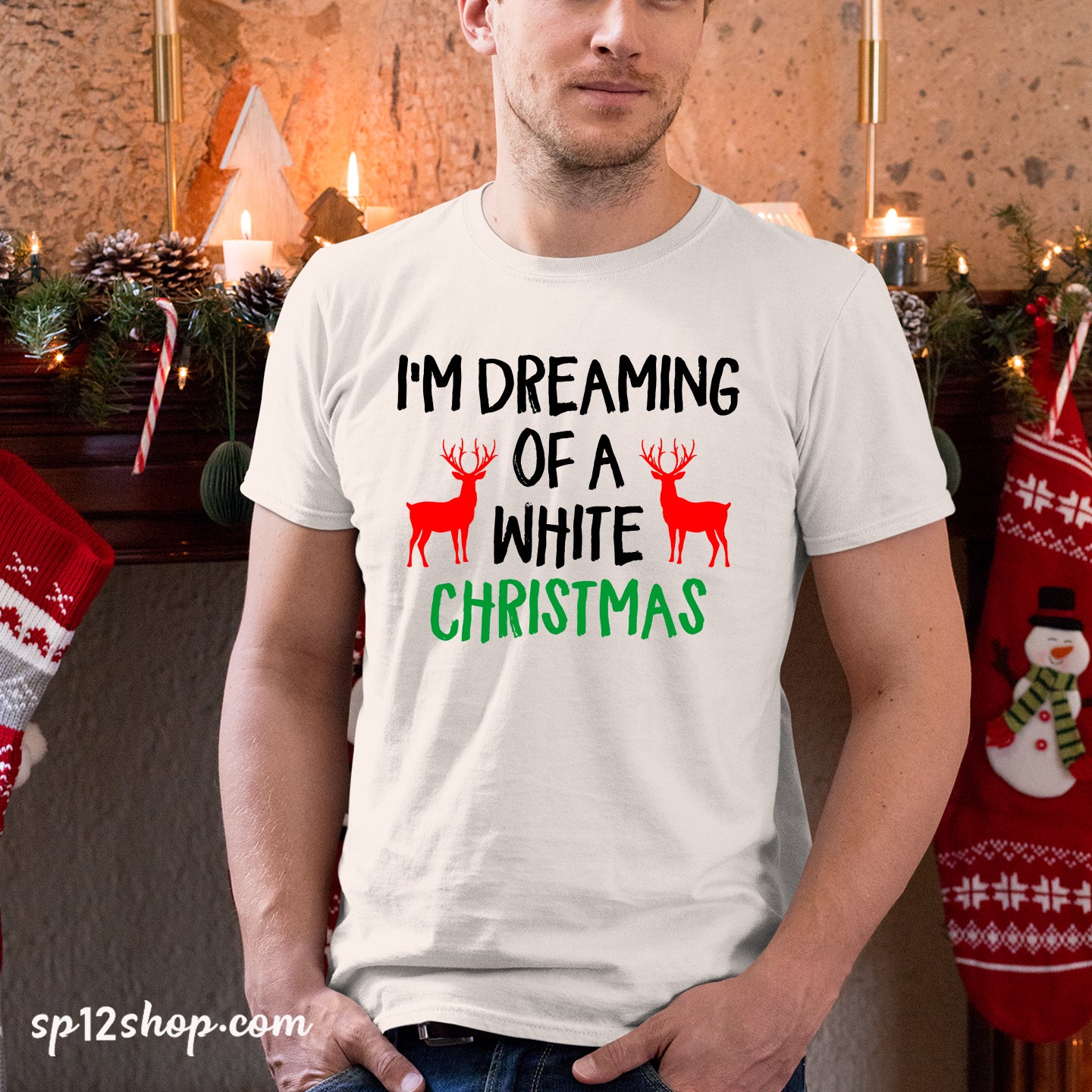 Dreaming a White Christmas Family T-Shirt Tee