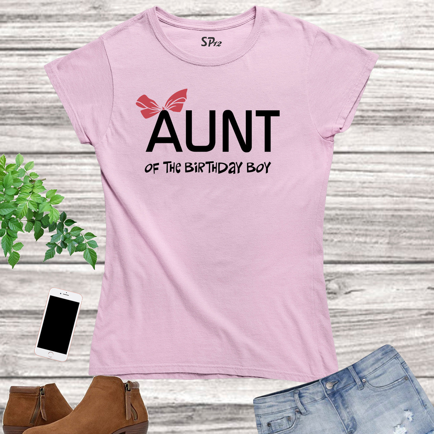 Family Women Auntie T Shirt Aunt of the Birthday Boy