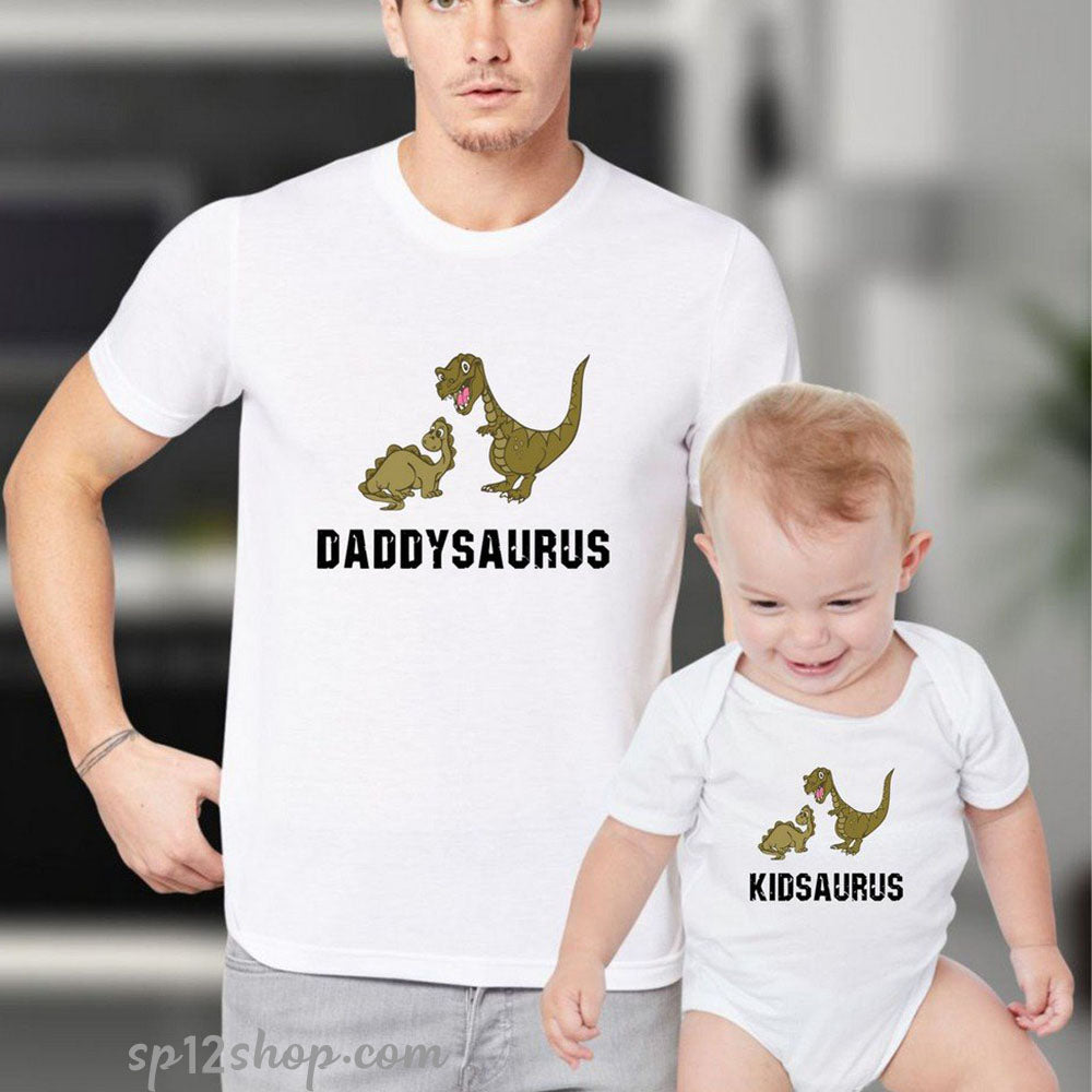 Father Daddy Daughter Dad Son Matching T shirts Daddysaurus Kidsaurus