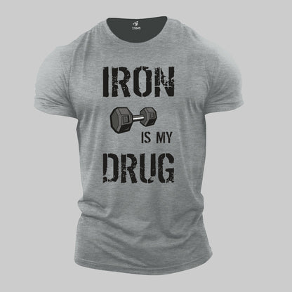 Fitness Crossfit Gym T Shirt Iron Is My Drug