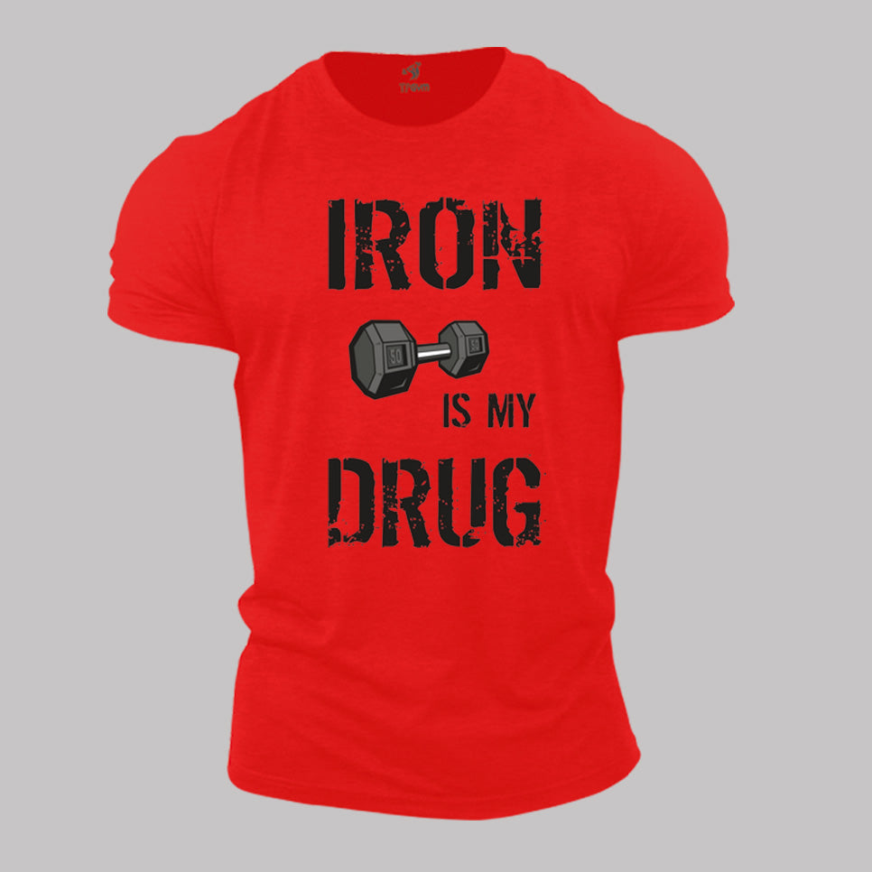 Fitness Crossfit Gym T Shirt Iron Is My Drug