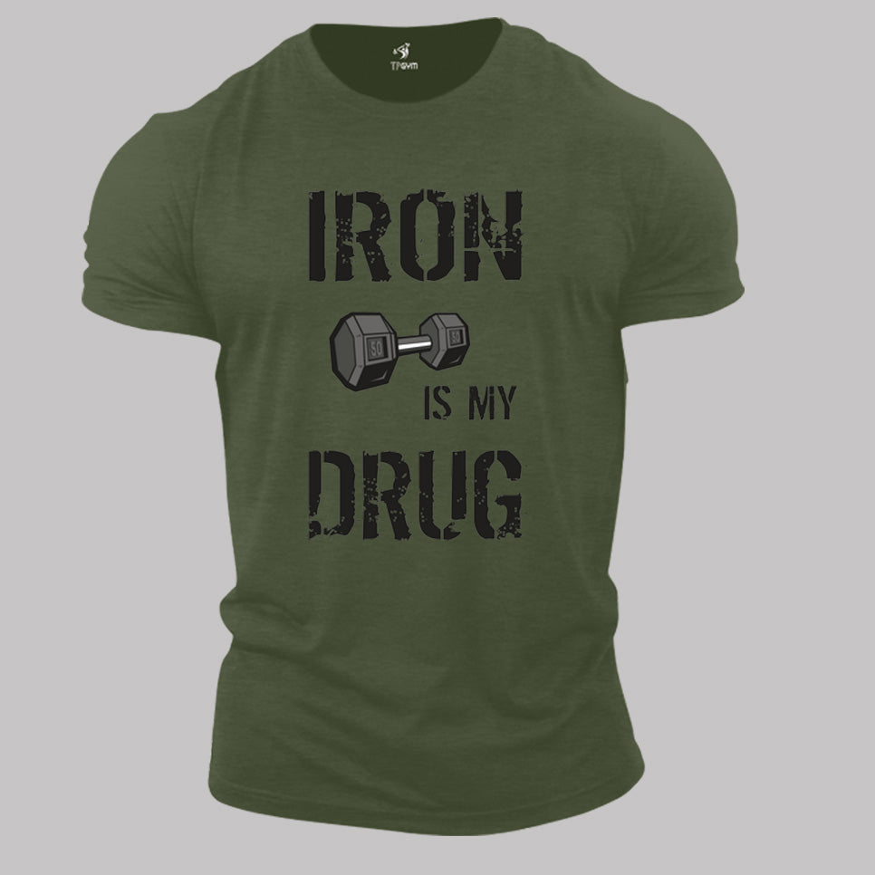 Fitness Crossfit Gym T Shirt Iron Is My Drug