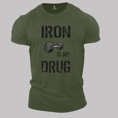 Fitness Crossfit Gym T Shirt Iron Is My Drug