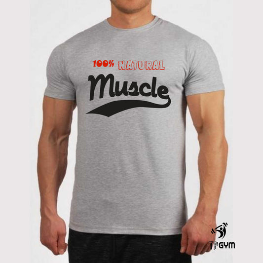 Fitness Crossfit Gym T Shirt Natural Muscle Biceps Protein