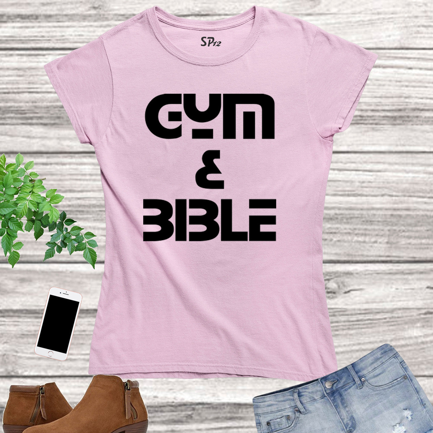 Gym and Bible Fitness Women T Shirt