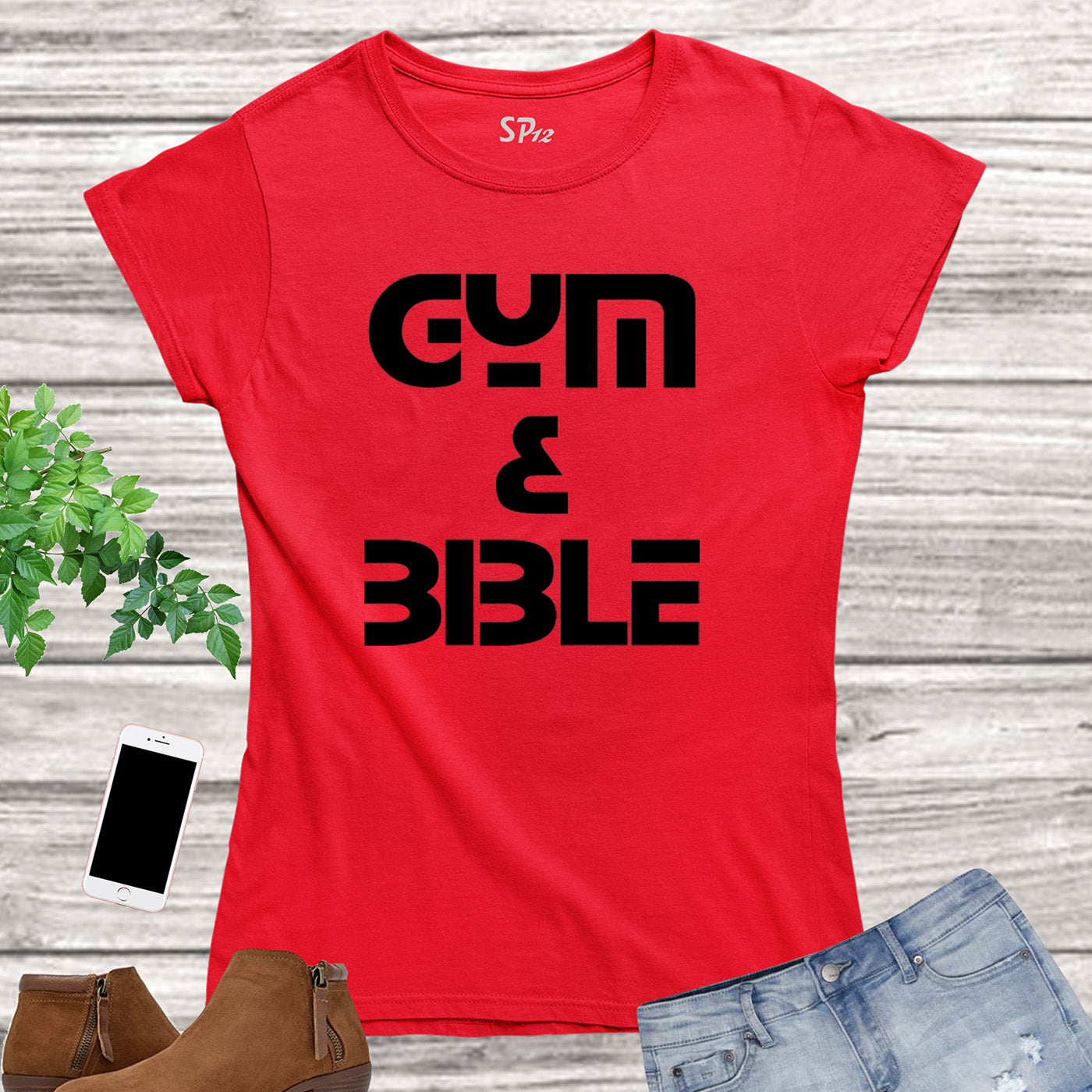 Gym and Bible Fitness Women T Shirt