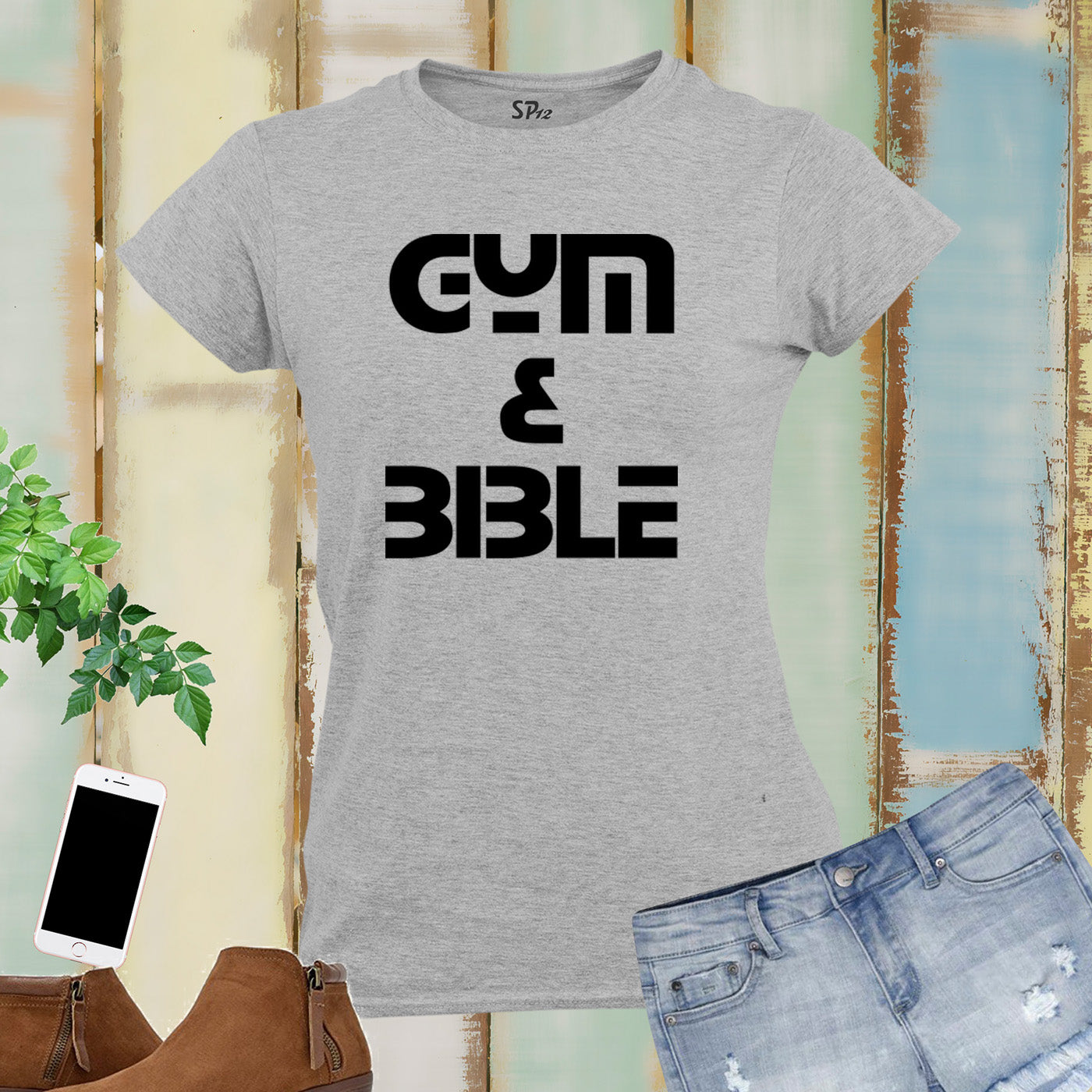 Gym and Bible Fitness Women T Shirt