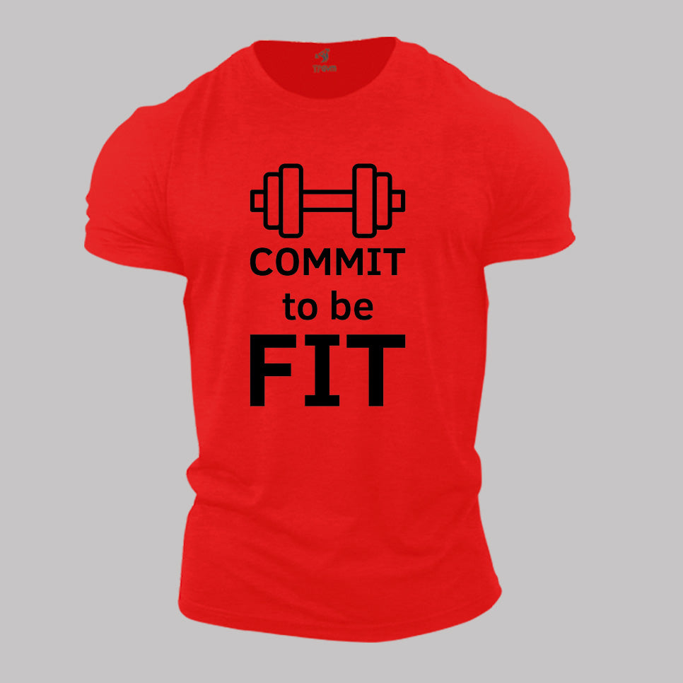 Gym Fitness Crossfit T shirt Commit To Be Fit