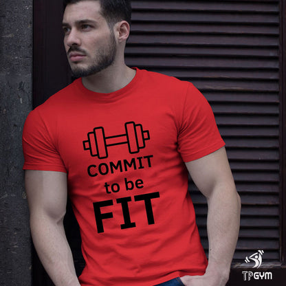 Gym Fitness Crossfit T shirt Commit To Be Fit