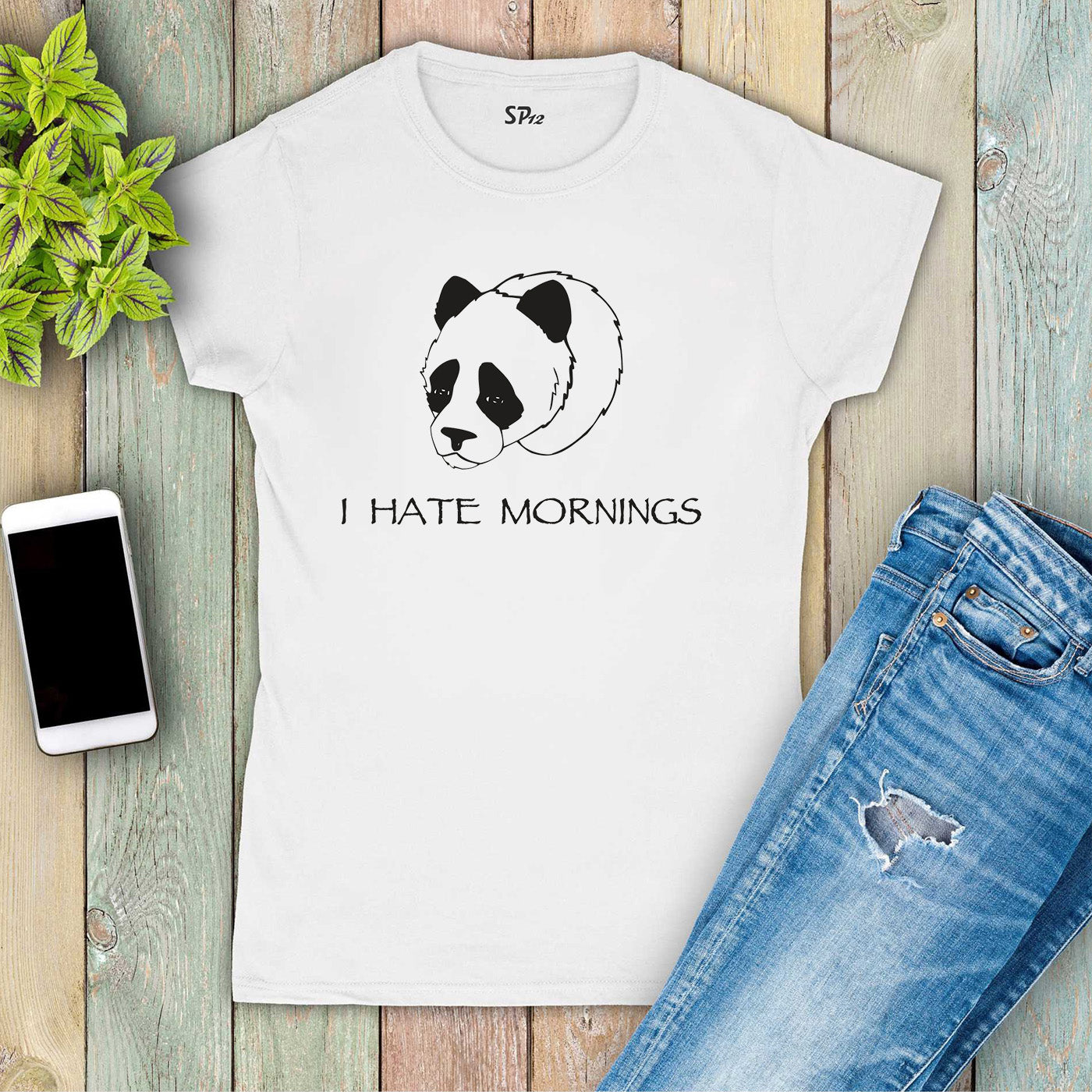 I Hate Mornings Panda Women T Shirt