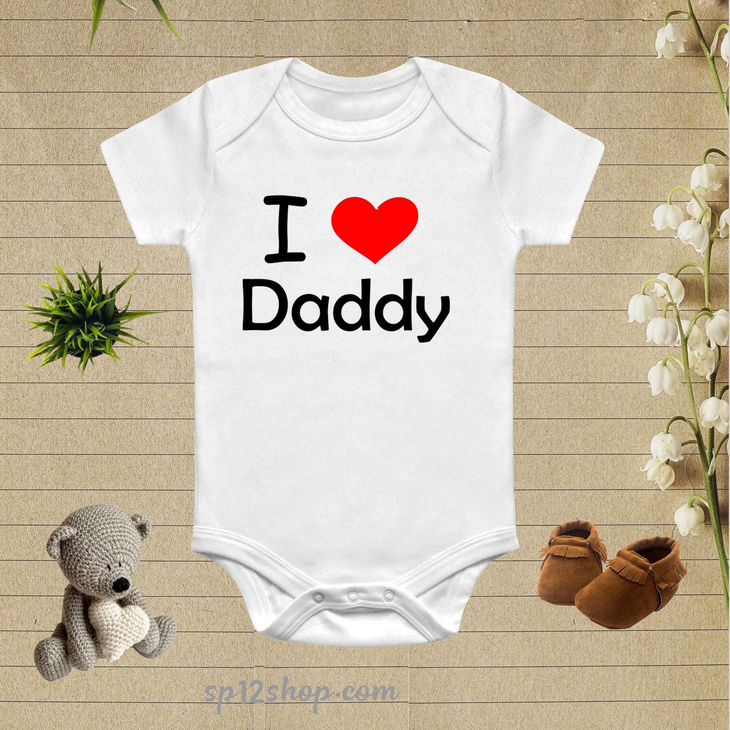 I Love daddy Baby Bodysuit Onesie