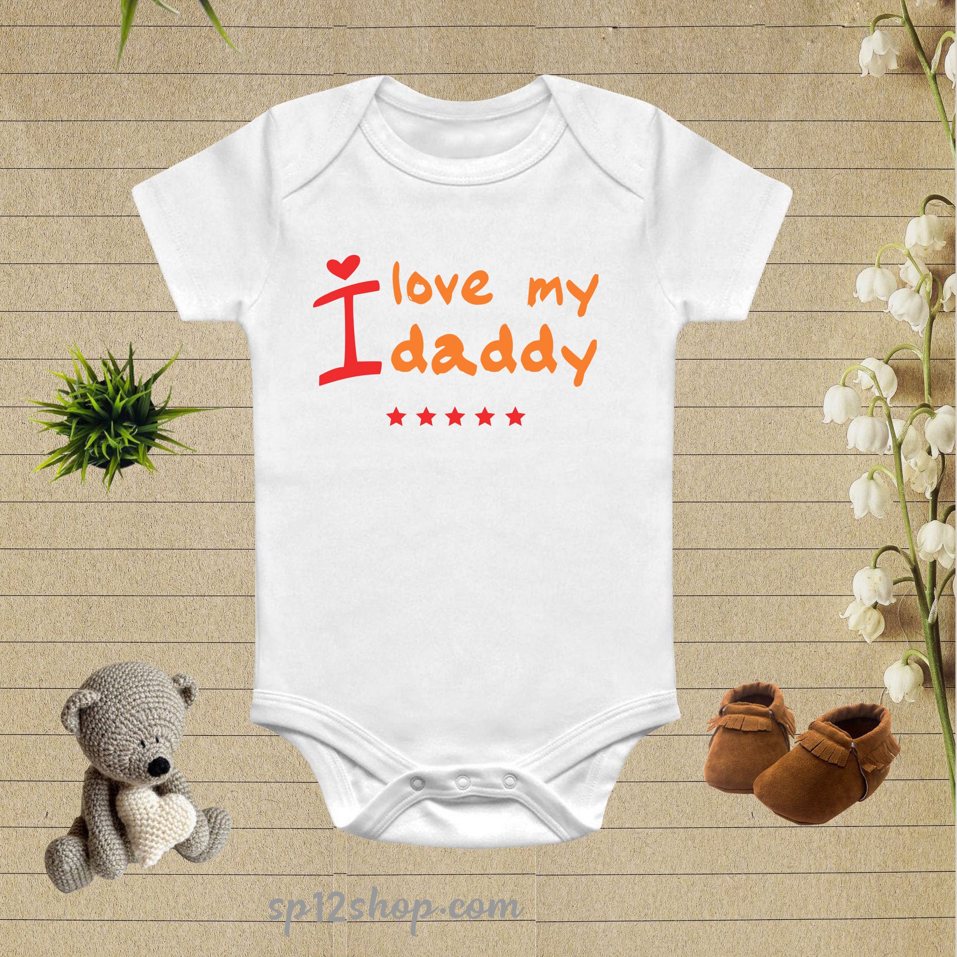 I Love My Daddy Star Baby Bodysuit Onesie