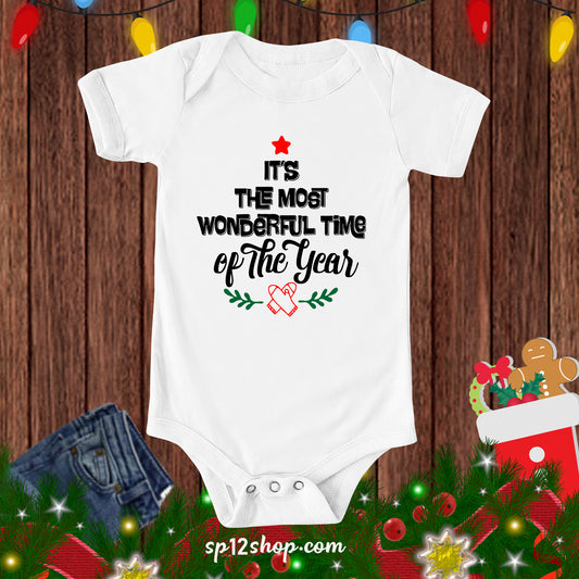 It Is The Most Wonderful Time Of The Year Christmas Baby Bodysuit