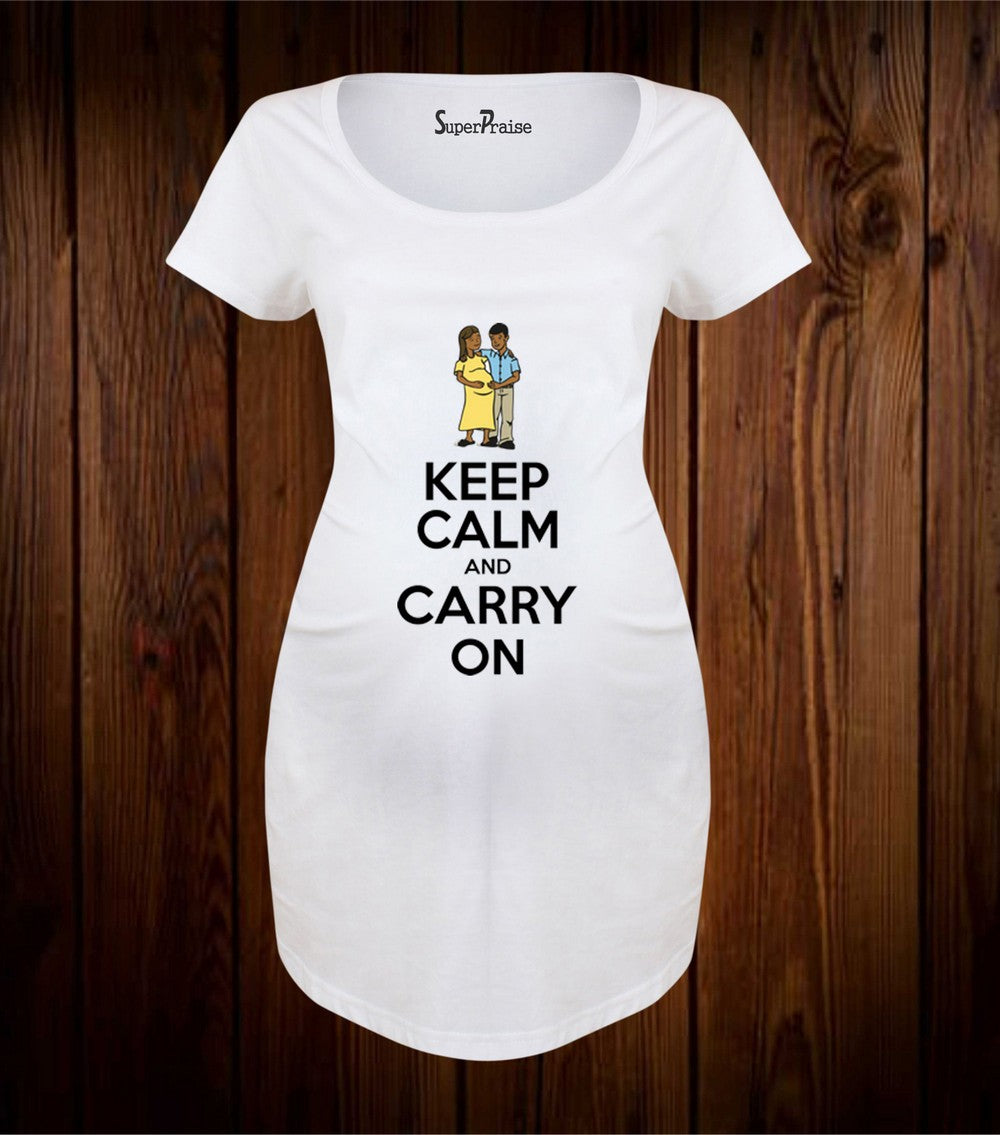 Keep Calm And Carry On Maternity T Shirt