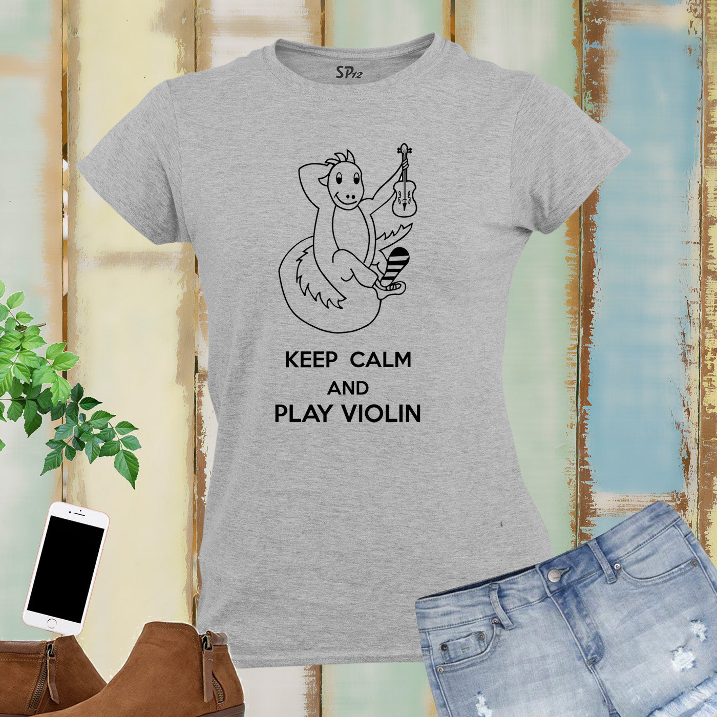 Keep Calm and Play Violin Women T Shirt