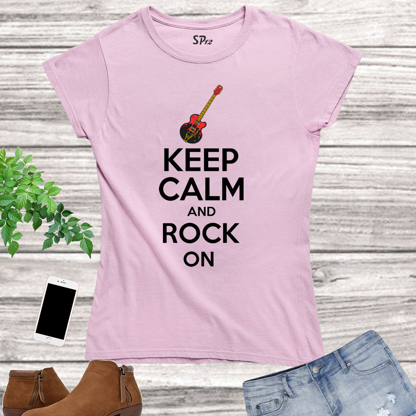 Keep Calm and Rock on Women T Shirt