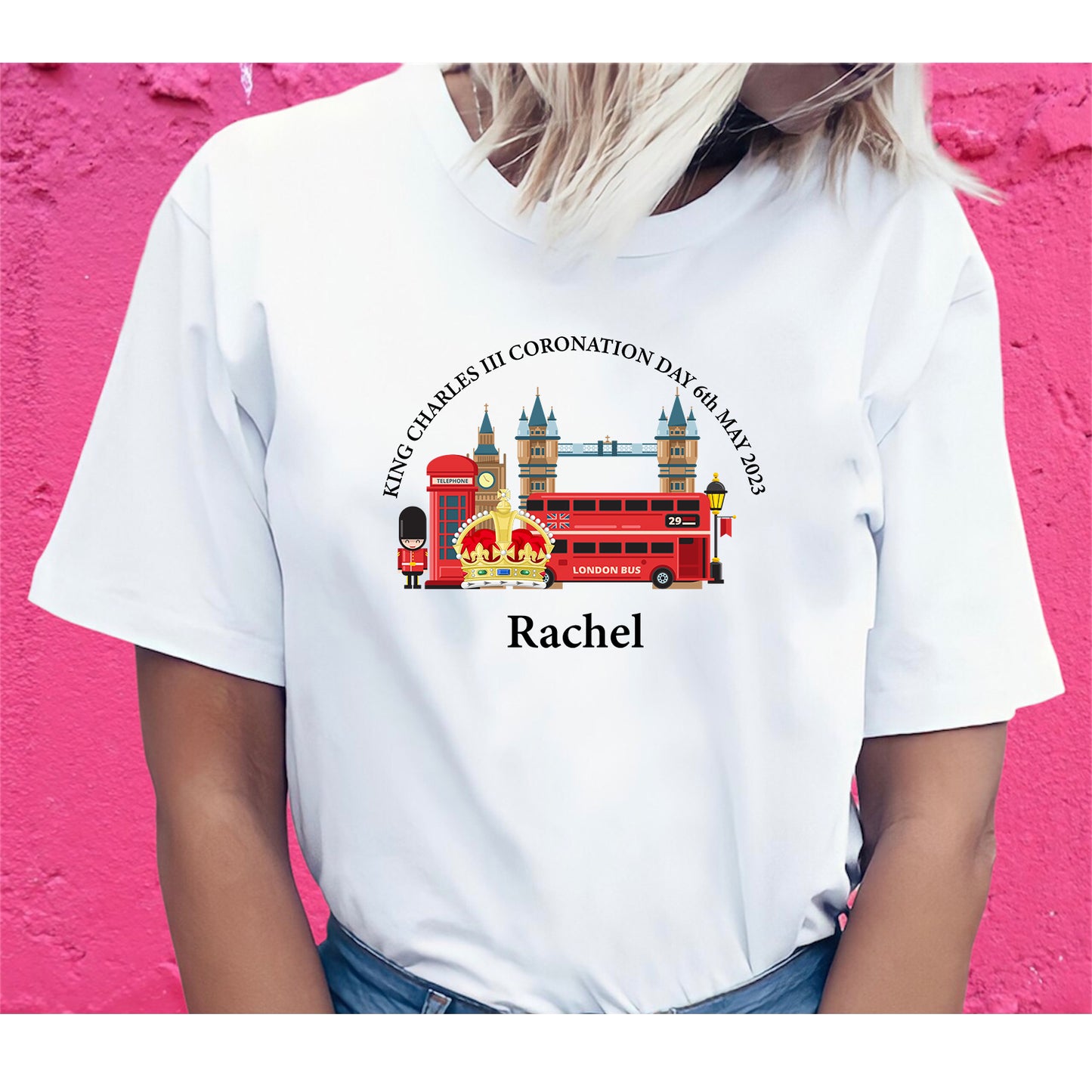 King Charles III Coronation Day 6th May 2023 Rachel United Kingdom T-shirt