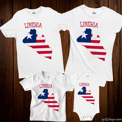 Liberia Flag T Shirt Olympics FIFA World Cup Country Flag Tee Shirt