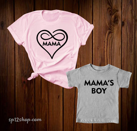 Mama Mama's Boy Matching Outfit Mothers day T Shirt