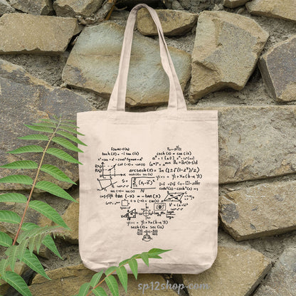 Math Teacher Canvas Custom Teacher Appreciation Thank You Tote Bag