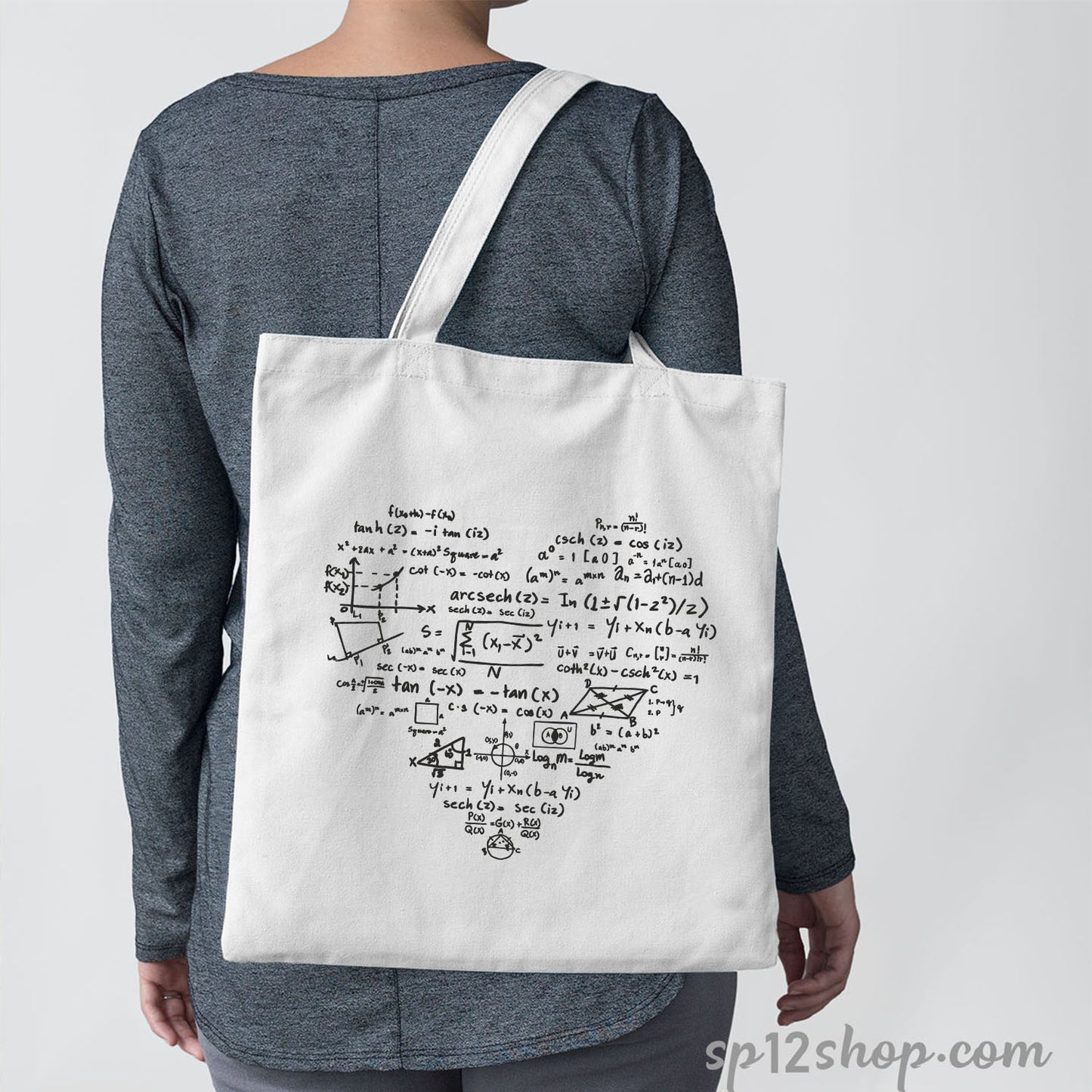 Math Teacher Canvas Custom Teacher Appreciation Thank You Tote Bag