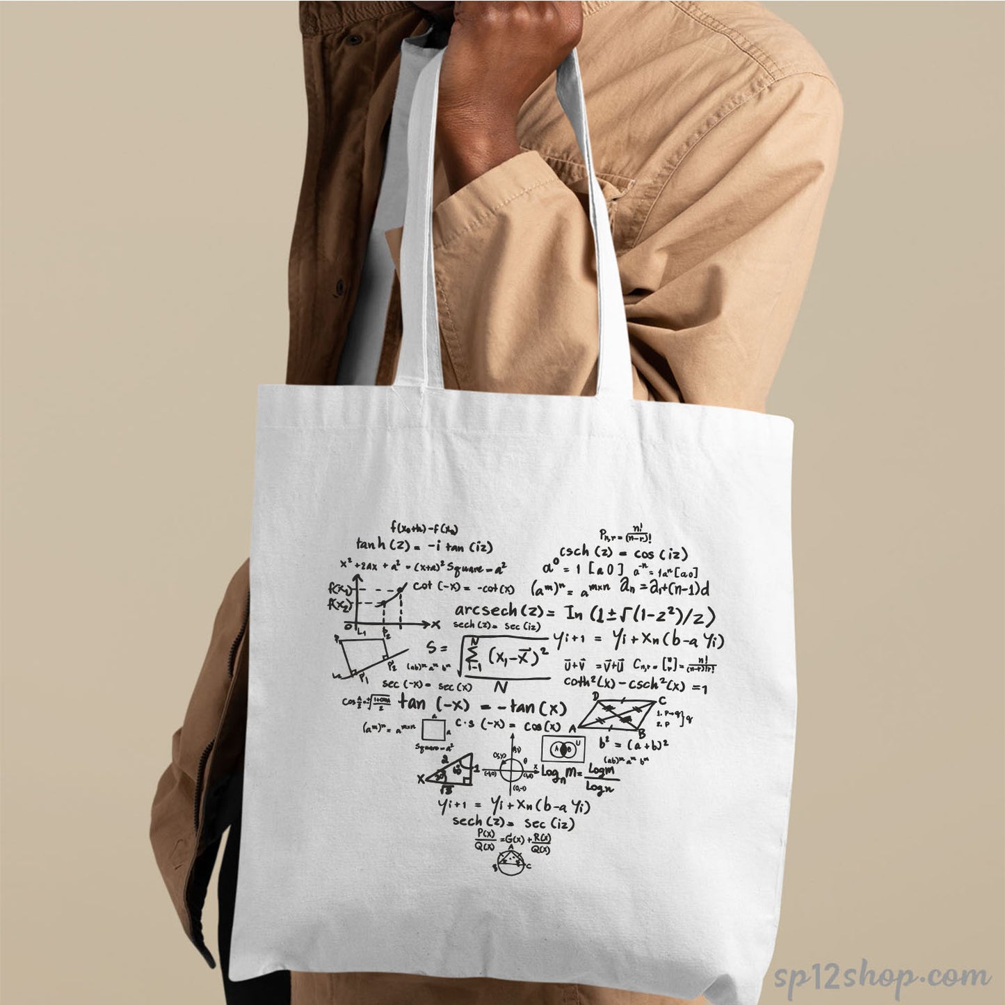 Math Teacher Canvas Custom Teacher Appreciation Thank You Tote Bag