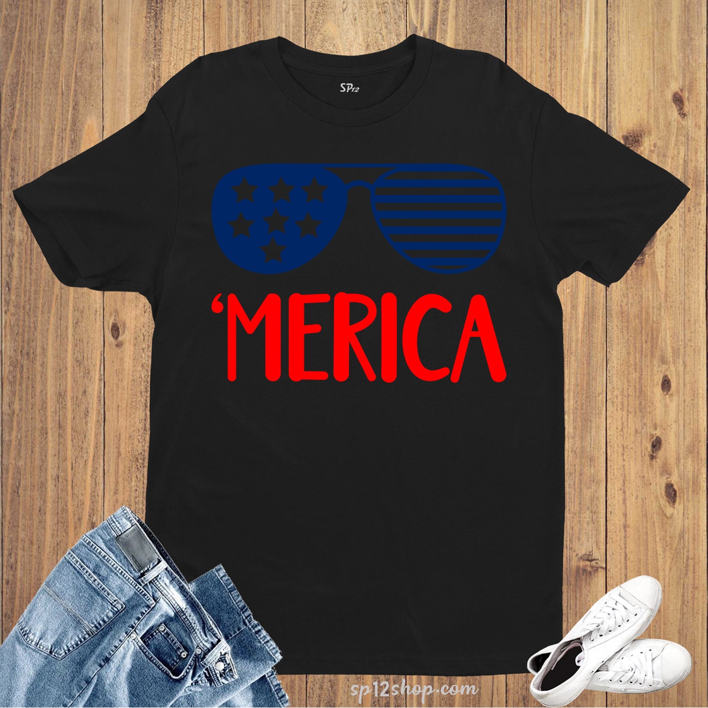 Copy of American Dude Sunglass  4th Of July Independence Day T Shirt