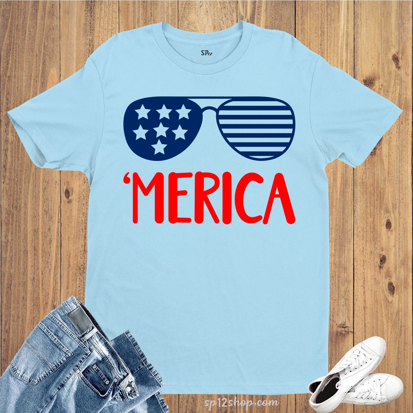 Copy of American Dude Sunglass  4th Of July Independence Day T Shirt