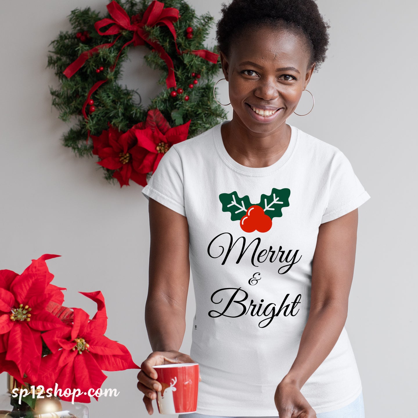 Merry & Bright Christmas Family Tee T-shirt