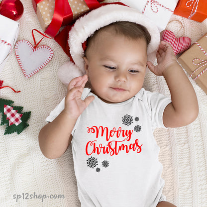 Merry Christmas Bodysuit Funny Friends Family Baby Gift