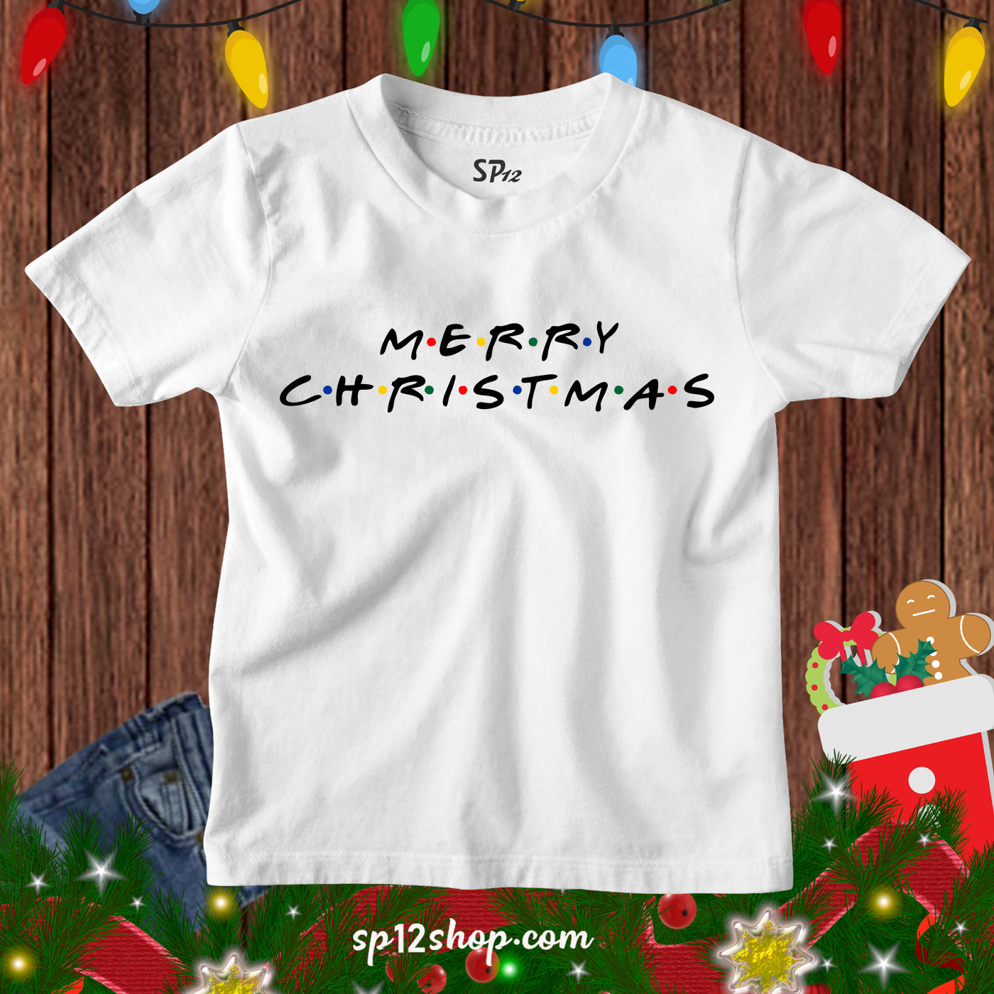 Merry Christmas Friend Rachel Green Kids T Shirt