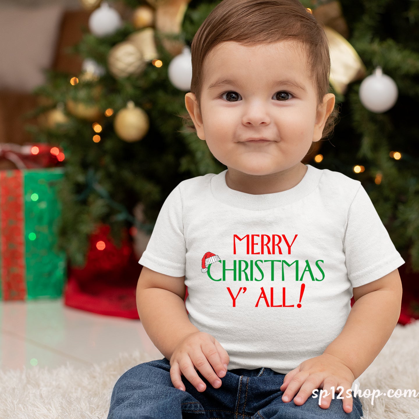 Merry Christmas Y' All Family Funny Kids T shirt tee