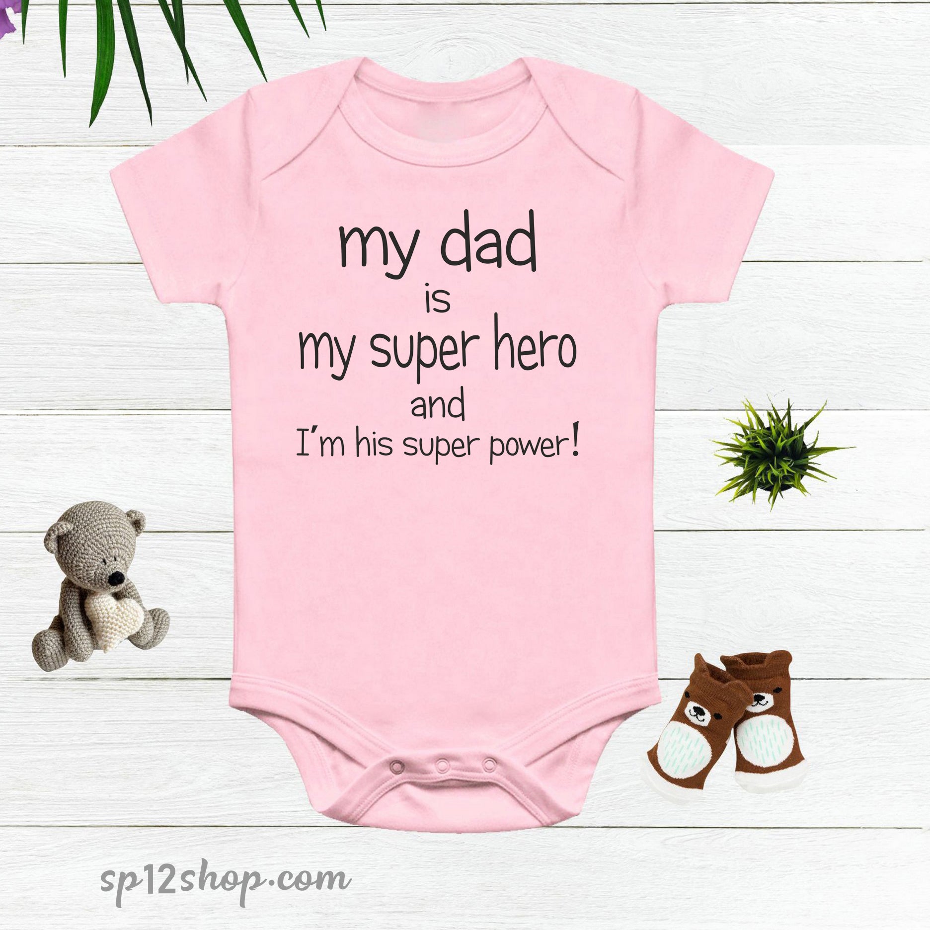 My Dad Is My Super Hero Baby Bodysuit Onesie