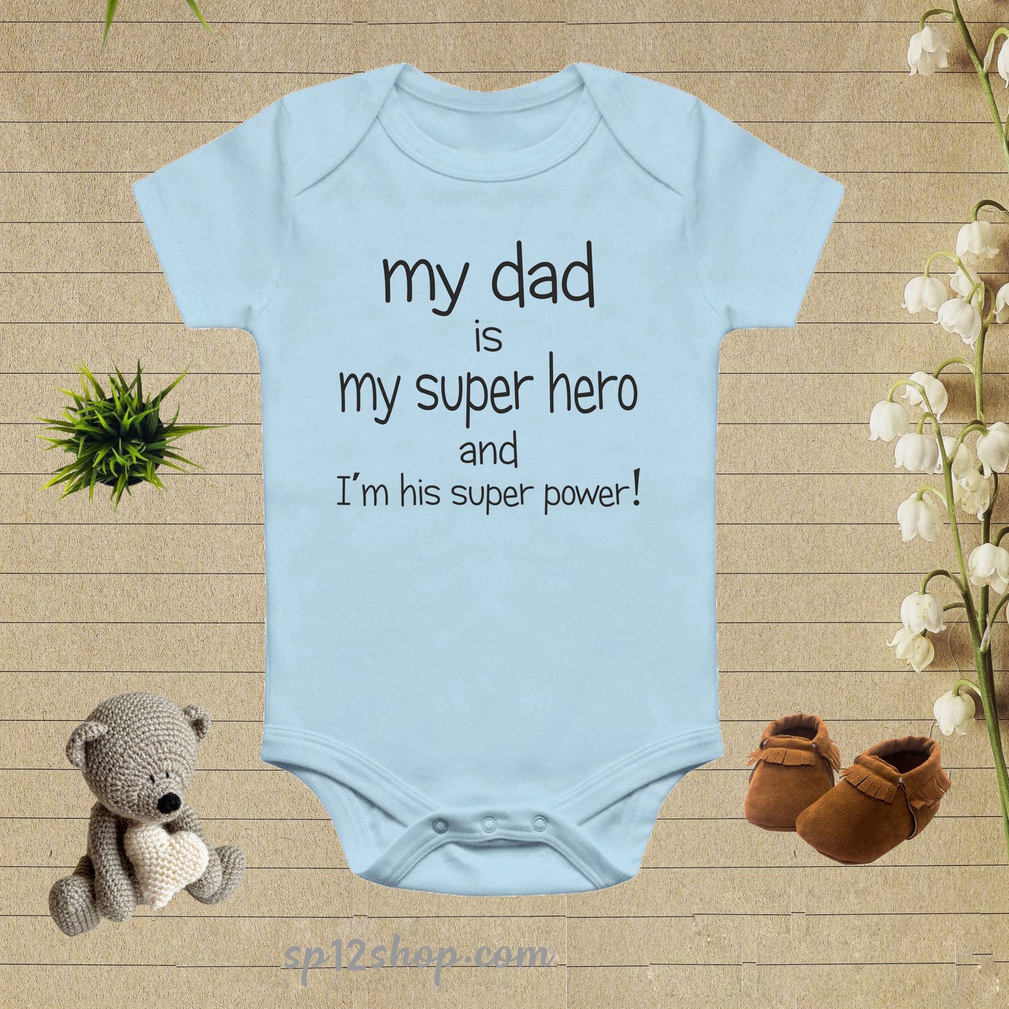 My Dad Is My Super Hero Baby Bodysuit Onesie