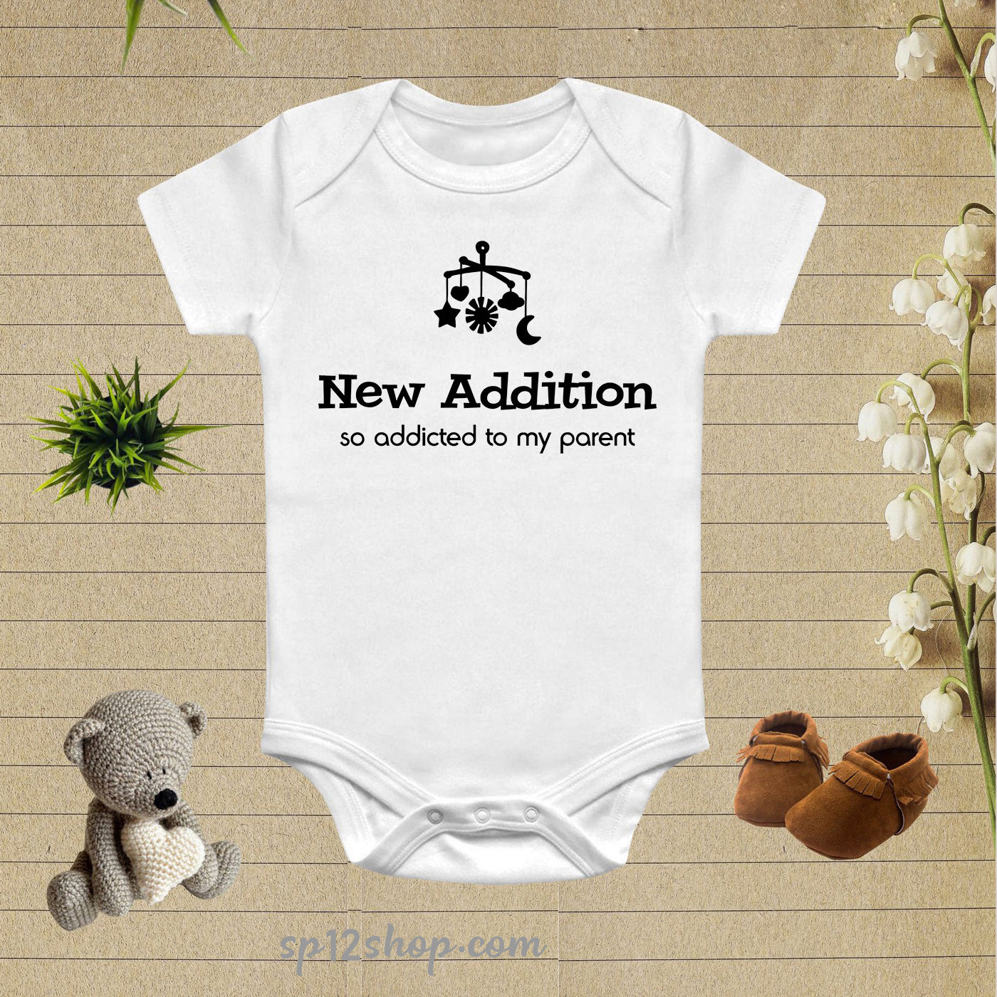 New Addition So Addicted To My parent Baby Bodysuit Onesie