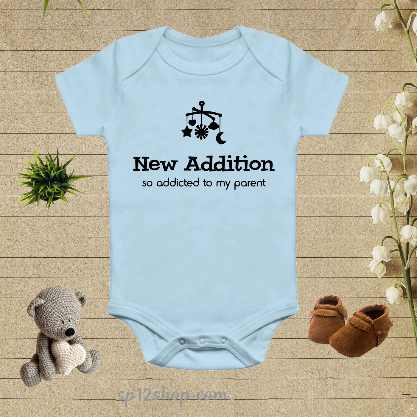 New Addition So Addicted To My parent Baby Bodysuit Onesie