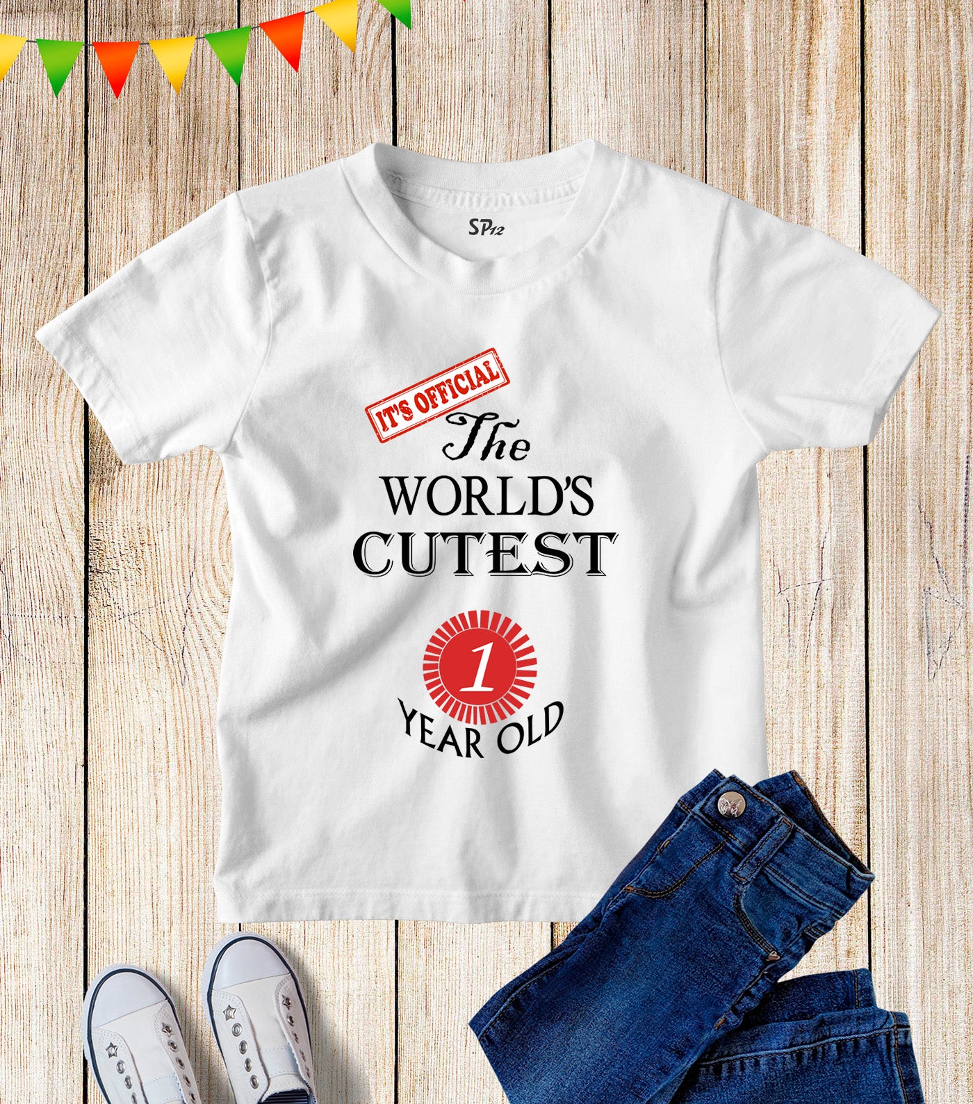 One Years Old Kids Birthday T Shirt