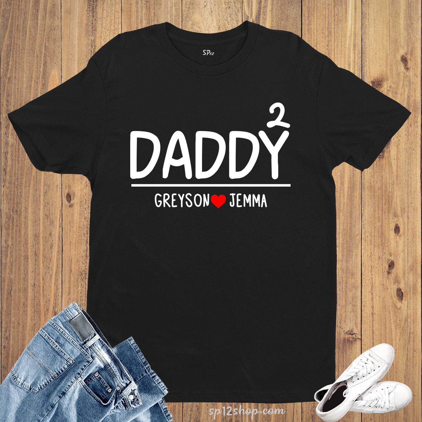 Personalised Daddy T Shirt Fathers Day Custom Papa Shirts