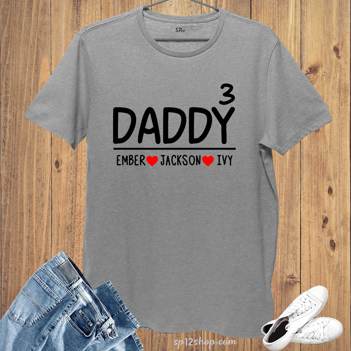 Personalised Daddy T Shirt Fathers Day Custom Papa Shirts