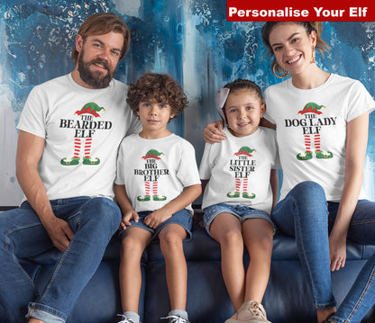 Personalised Elf Family Christmas T Shirt