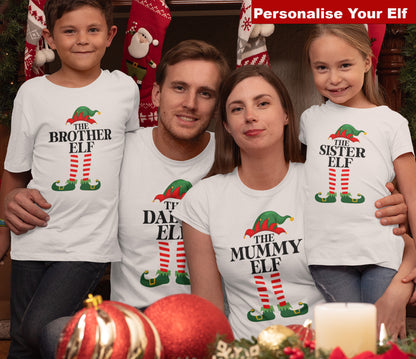 Personalised Elf Family Christmas T Shirt