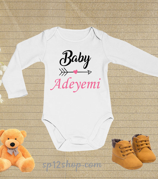 Personalised Family Surname Baby Girls Bodysuit