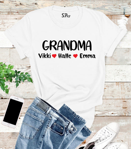 Personalised Grandma Grandpa Daddy Mama T Shirt