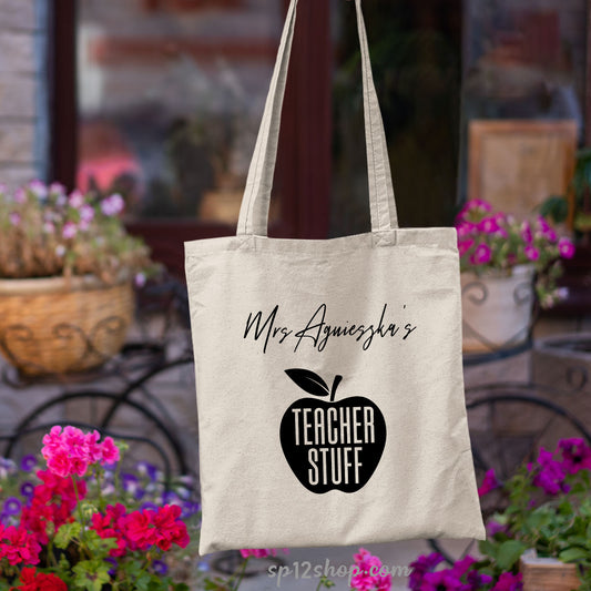 Personalised Teacher Stuff Tote Bag