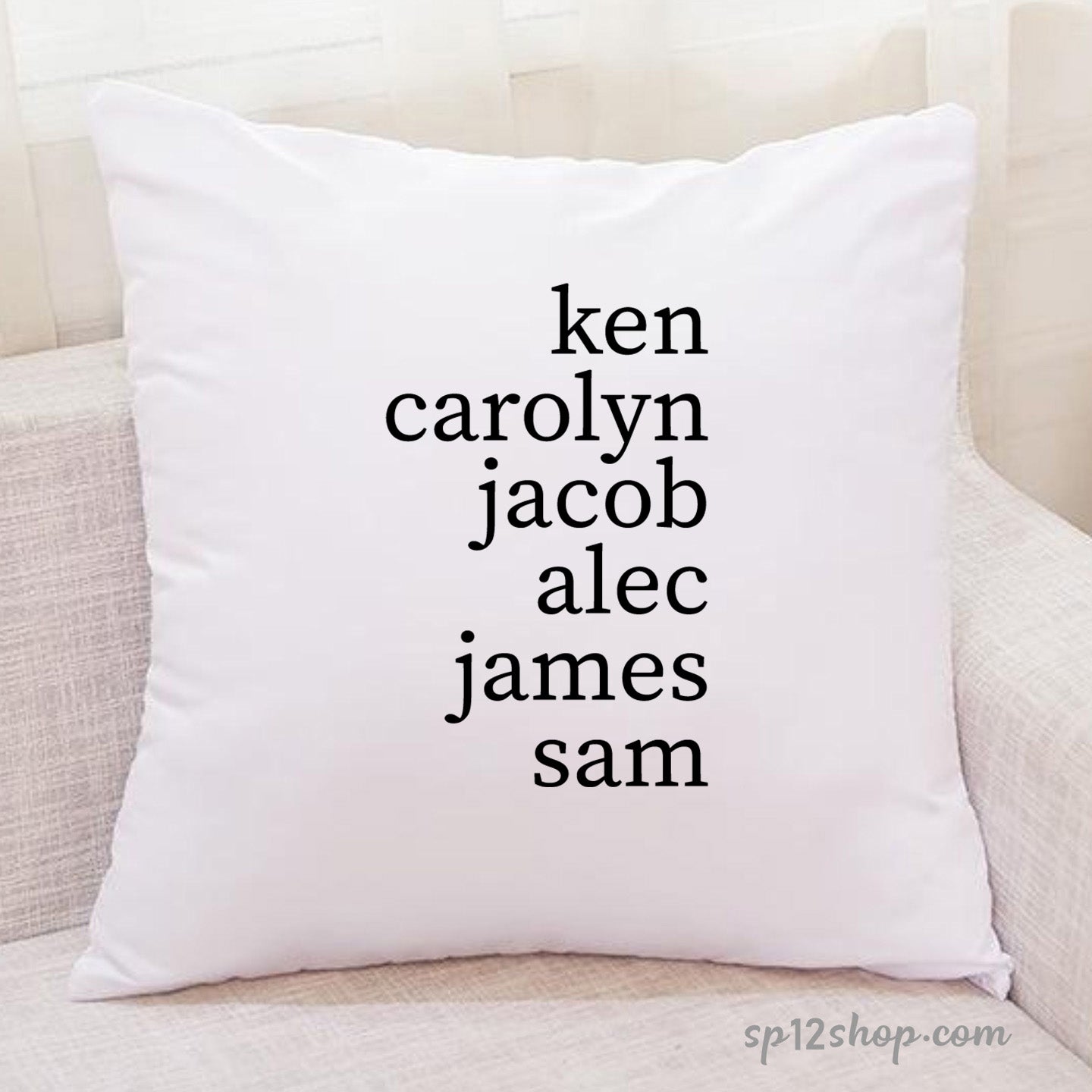 Personalized Family Member Name Cushion Cover