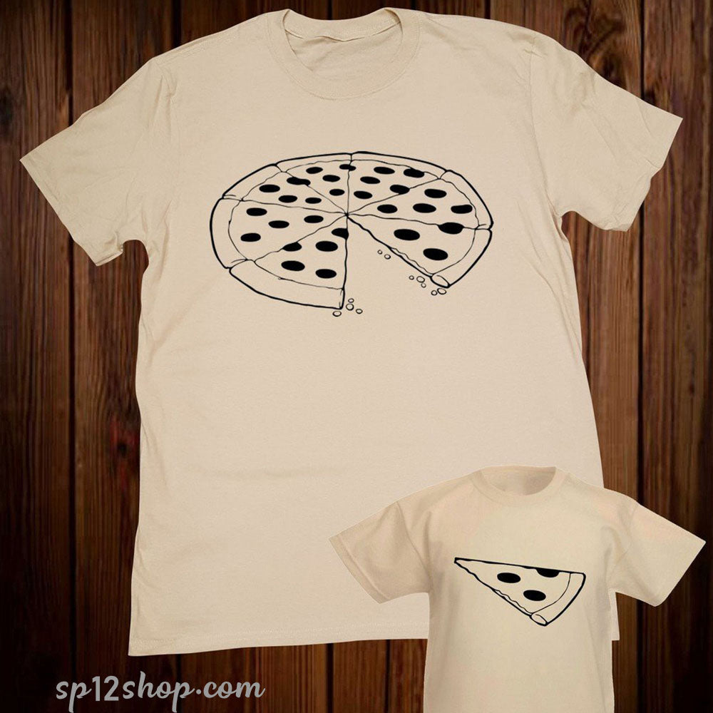 pizza slice t shirt dad and baby